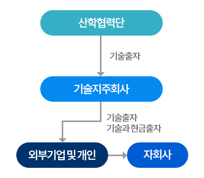 기존법인 자회사 화(지분편입)에 관한 설명그림이며, 이어지는 설명을 참고하세요.